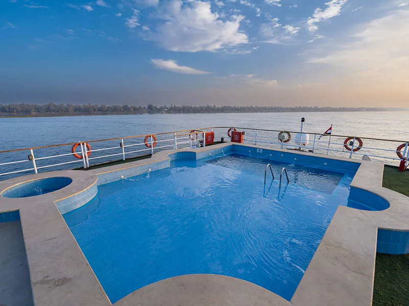 Sun deck of the Golden Boat Nile Cruise Nile cruise